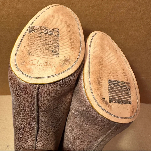 Bronze metallic Clark’s Grace Eva chunky heel shoes, size 7.5, comfortable - Picture 10 of 12